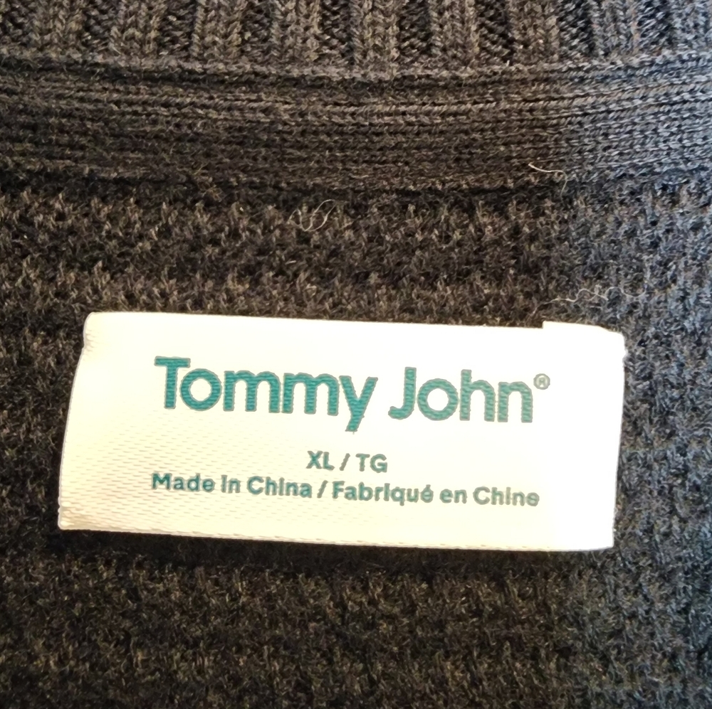 Tommy John Men's Dark Gray Zip-Up Sweater - Picture 5 of 15
